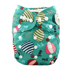 (Father's day) All In One Diaper with Pocket Sewn-in one 4-layer Bamboo blend insert