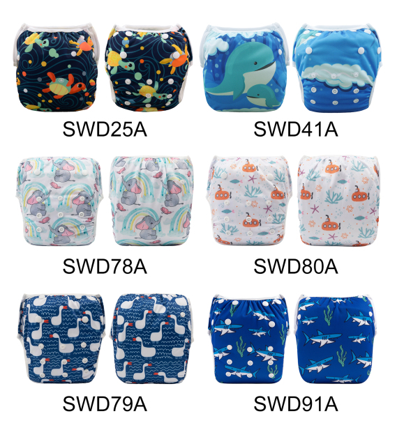 (Facebook live)ALVABABY One Size Printed Swim Diaper