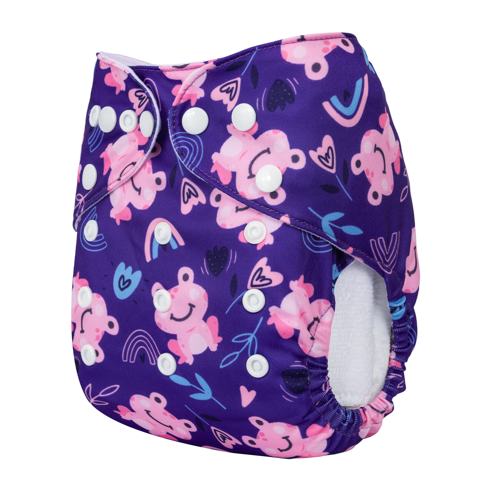 ALVABABY Print Cloth Diaper - One Size Adjustable Washable & Reusable Diaper for Babies and Toddlers (Frog, H438A)