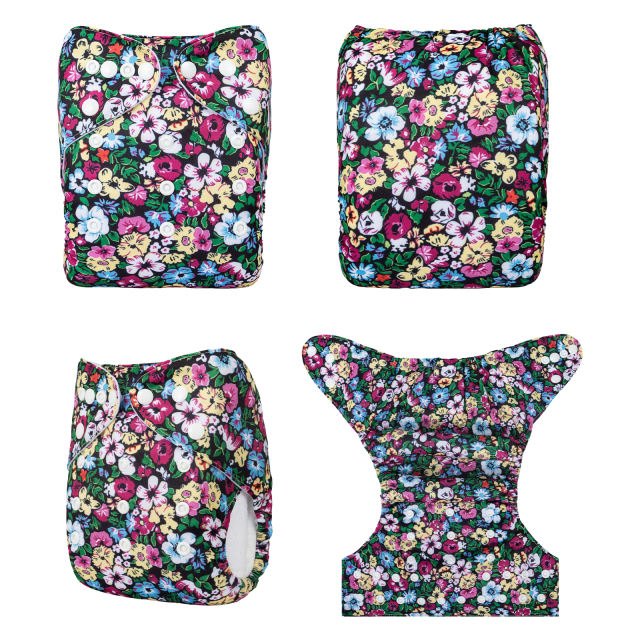 ALVABABY One Size Print Pocket Cloth Diaper-(H437A)