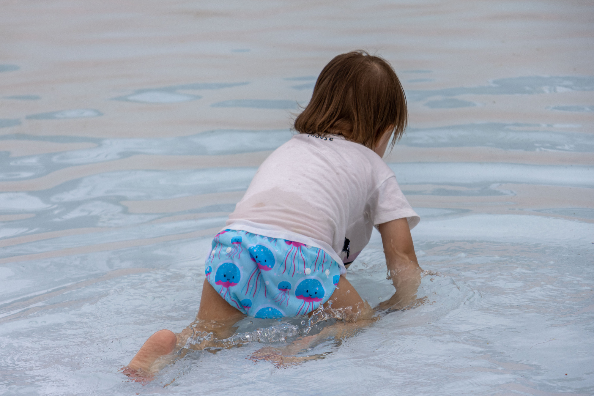 ALVABABY Reusable Swim Diaper - Adjustable One Size Swimwear for Infants & Toddlers  (Jellyfish DYK60A)