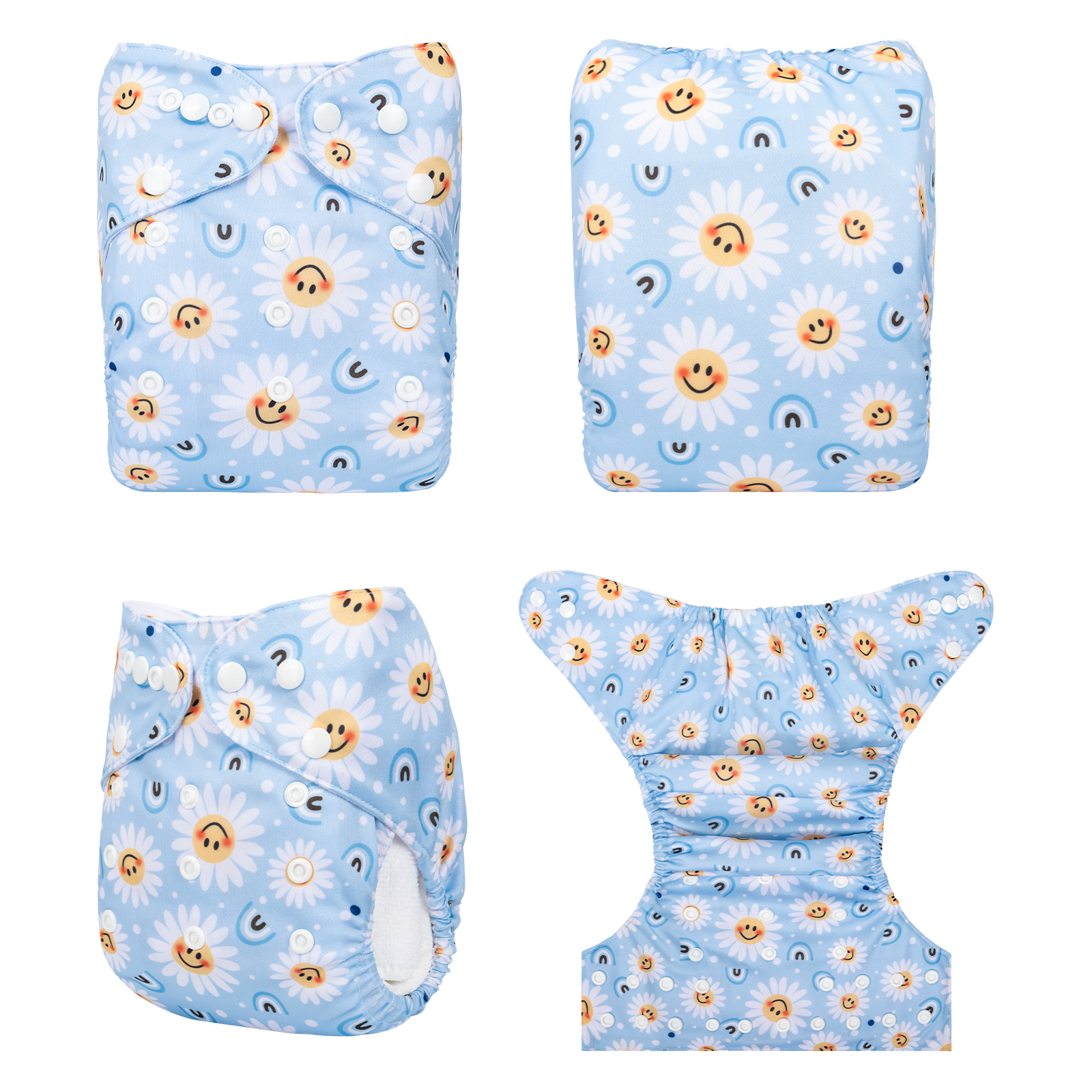 ALVABABY Print Cloth Diaper - One Size Adjustable Washable & Reusable Diaper for Babies and Toddlers (Flowers, H433A)