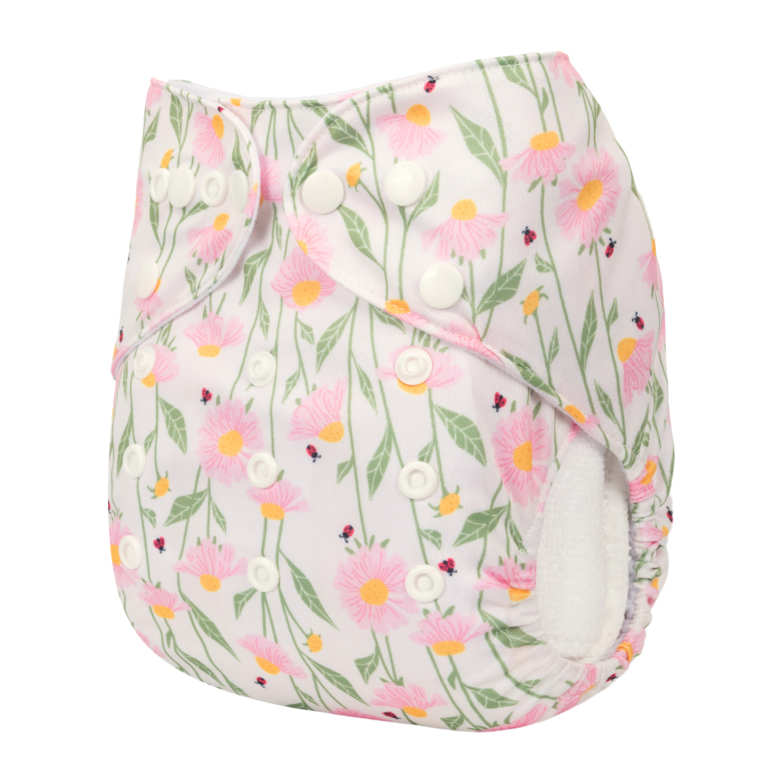 ALVABABY Print Cloth Diaper - One Size Adjustable Washable & Reusable Diaper for Babies and Toddlers (Flowers, H434A)