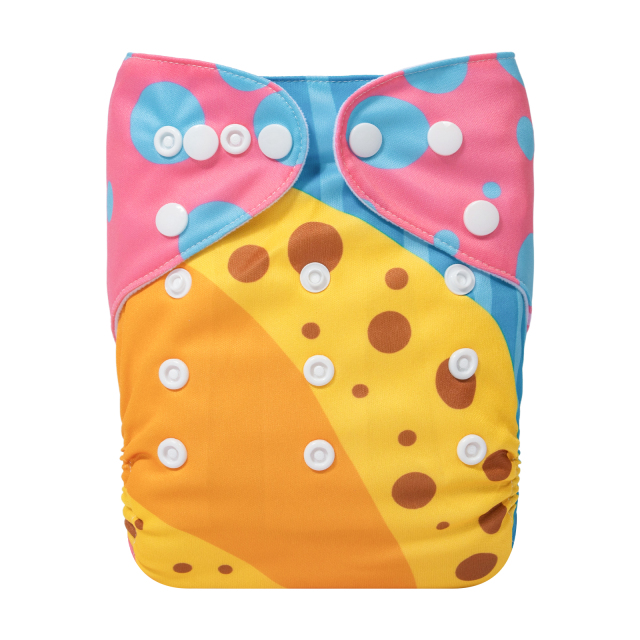 ALVABABY One Size Positioning Printed Cloth Diaper-(YDP204A)