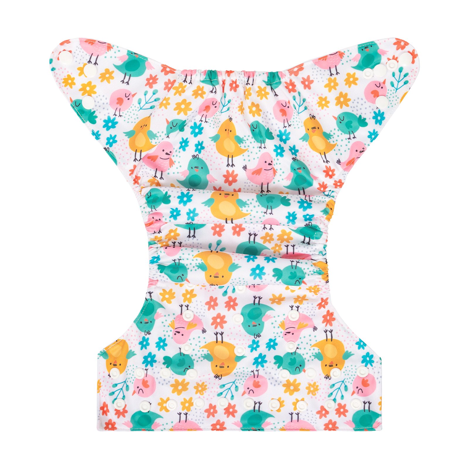 ALVABABY Positioning Cloth Diaper - One Size Adjustable Washable & Reusable Diaper for Babies and Toddlers (Chicks, YDP205A)