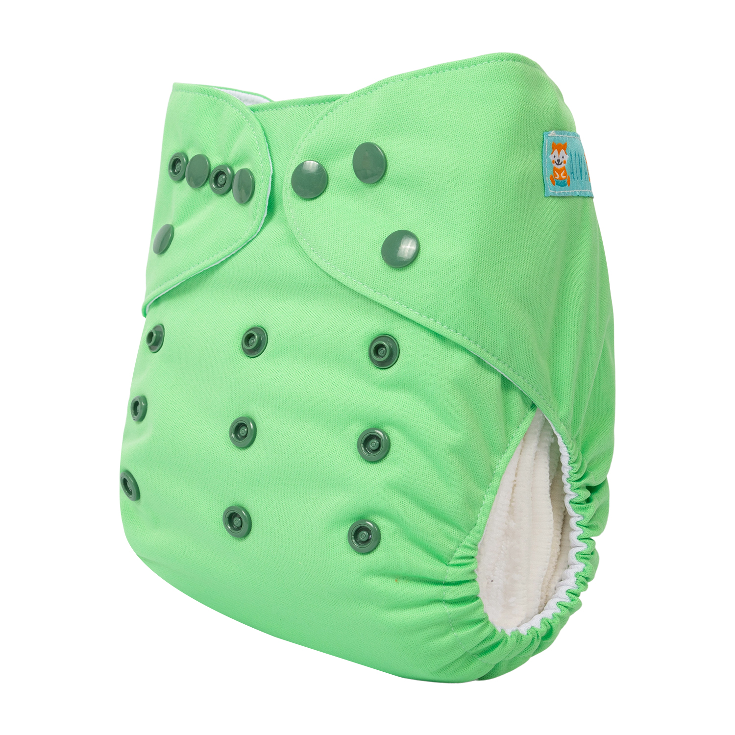 ALVABABY AWJ Lining Cloth Diaper with Tummy Panel for Babies -Green (WJT-B11A)