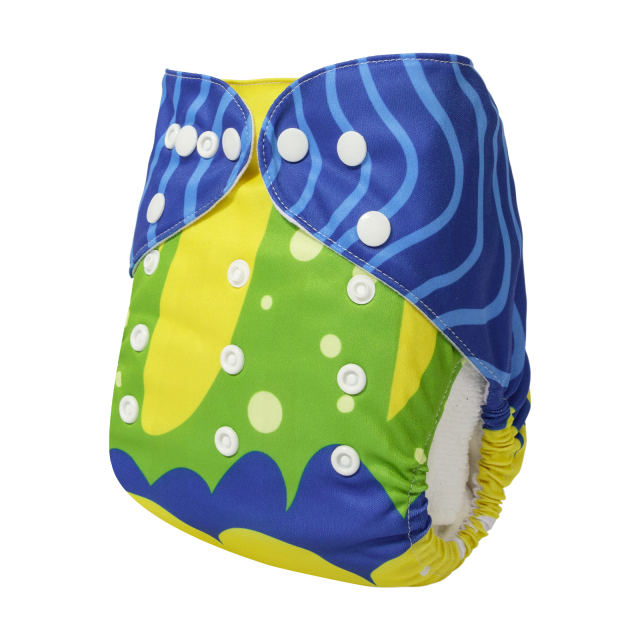 ALVABABY One Size Positioning Printed Cloth Diaper-(YDP203A)