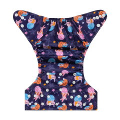 ALVABABY One Size Positioning Printed Cloth Diaper-(YDP206A)