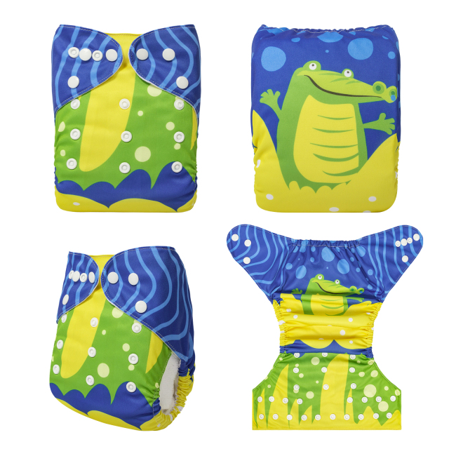 ALVABABY One Size Positioning Printed Cloth Diaper-(YDP203A)