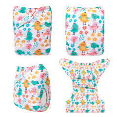 ALVABABY One Size Positioning Printed Cloth Diaper-(YDP205A)