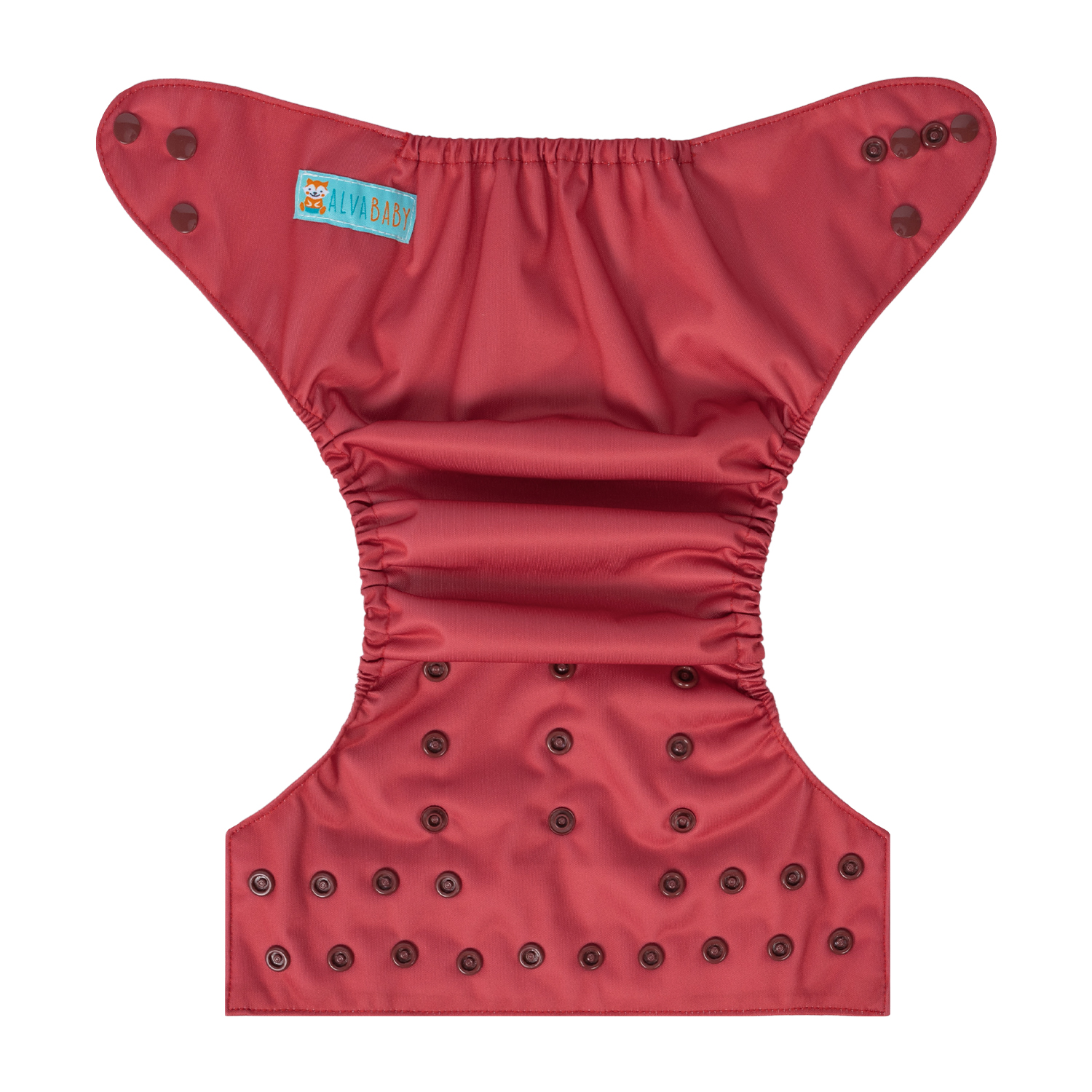 ALVABABY AWJ Lining Cloth Diaper with Tummy Panel for Babies -Red(WJT-B36A)