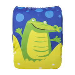 ALVABABY One Size Positioning Printed Cloth Diaper-Alligator(YDP203A)