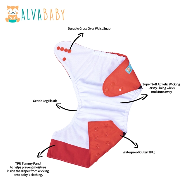 ALVABABY AWJ Diaper with Tummy Panel -(WJT-YD63A)