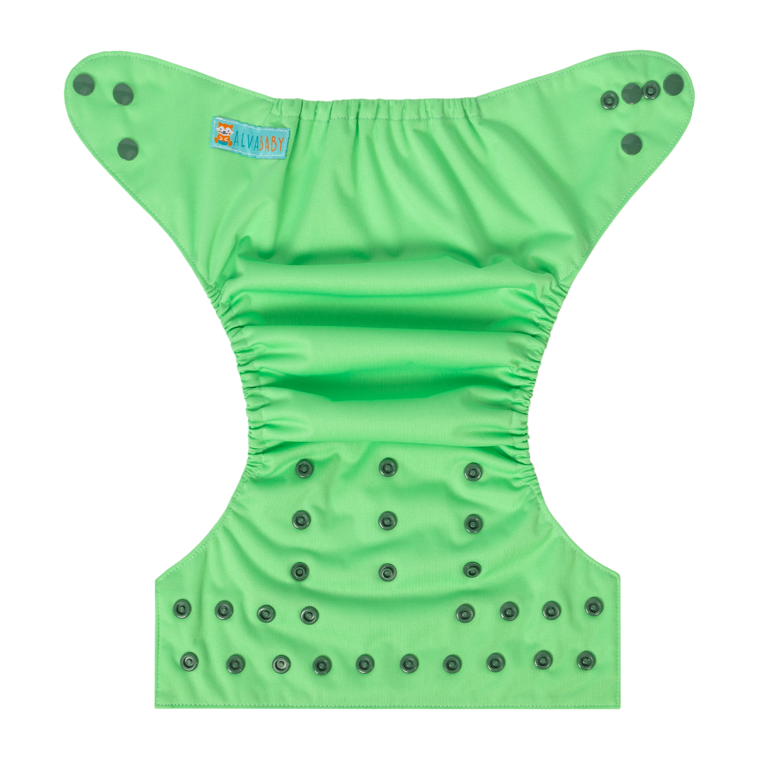 ALVABABY AWJ Lining Cloth Diaper with Tummy Panel for Babies -Green (WJT-B11A)