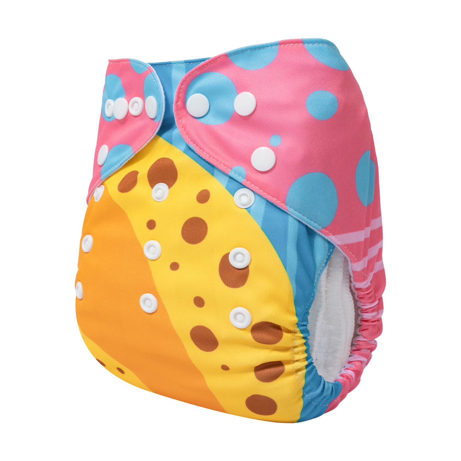 ALVABABY Positioning Cloth Diaper - One Size Adjustable Washable & Reusable Diaper for Babies and Toddlers (Giraffe, YDP204A)