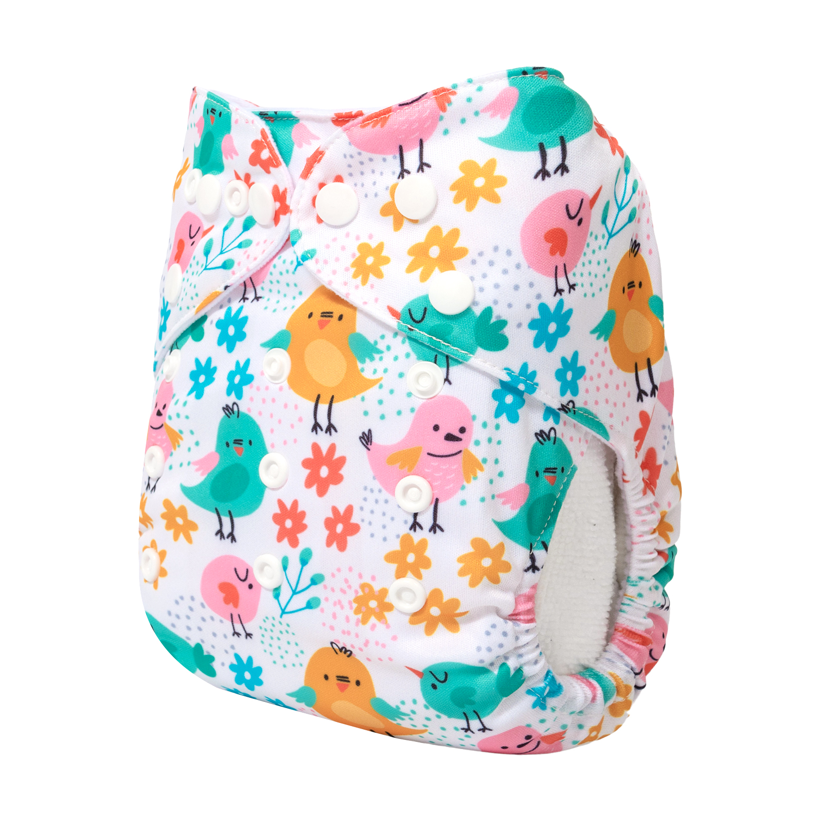 ALVABABY Positioning Cloth Diaper - One Size Adjustable Washable & Reusable Diaper for Babies and Toddlers (Chicks, YDP205A)