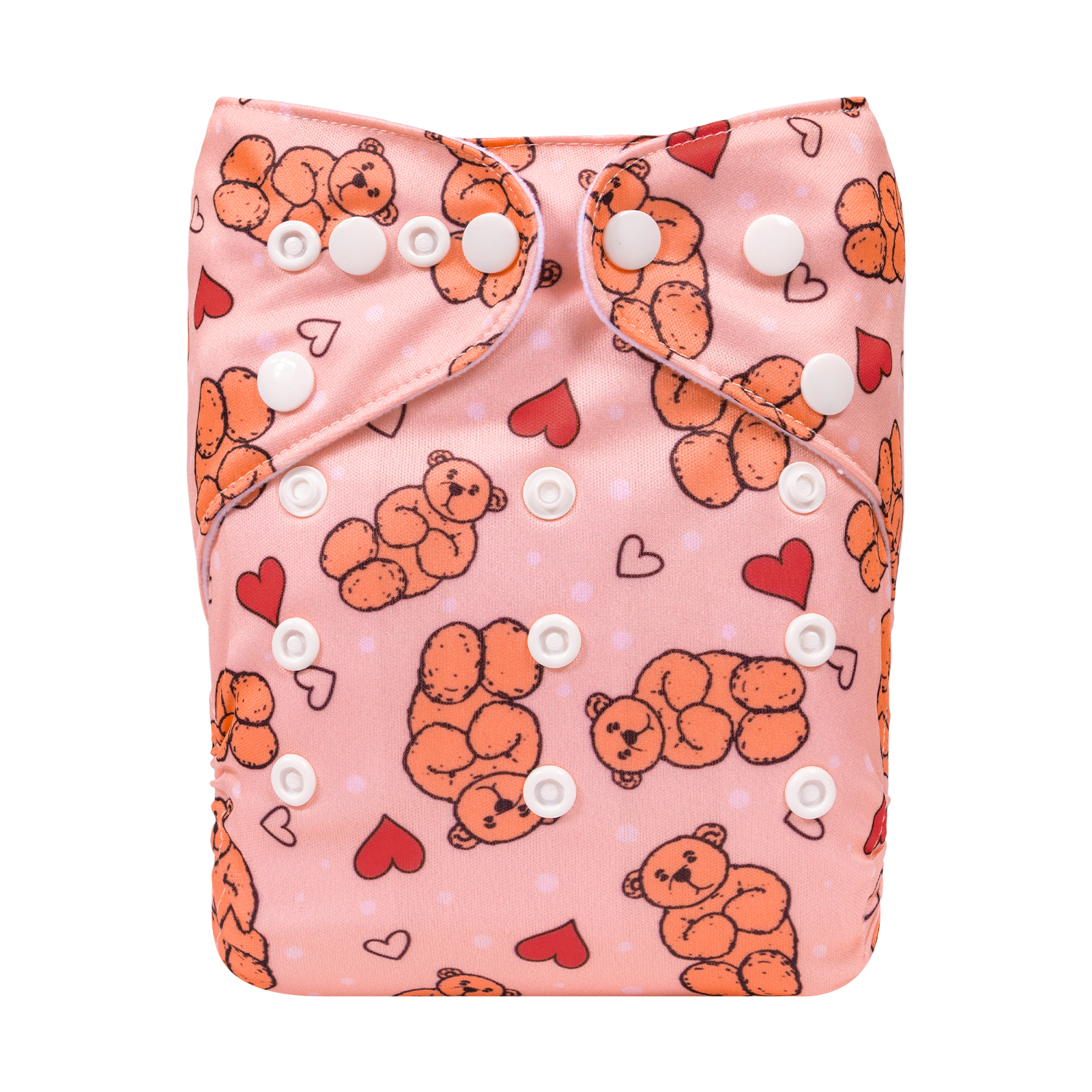 ALVABABY Print Cloth Diaper - One Size Adjustable Washable & Reusable Diaper for Babies and Toddlers (Teddy Bear, H439A)