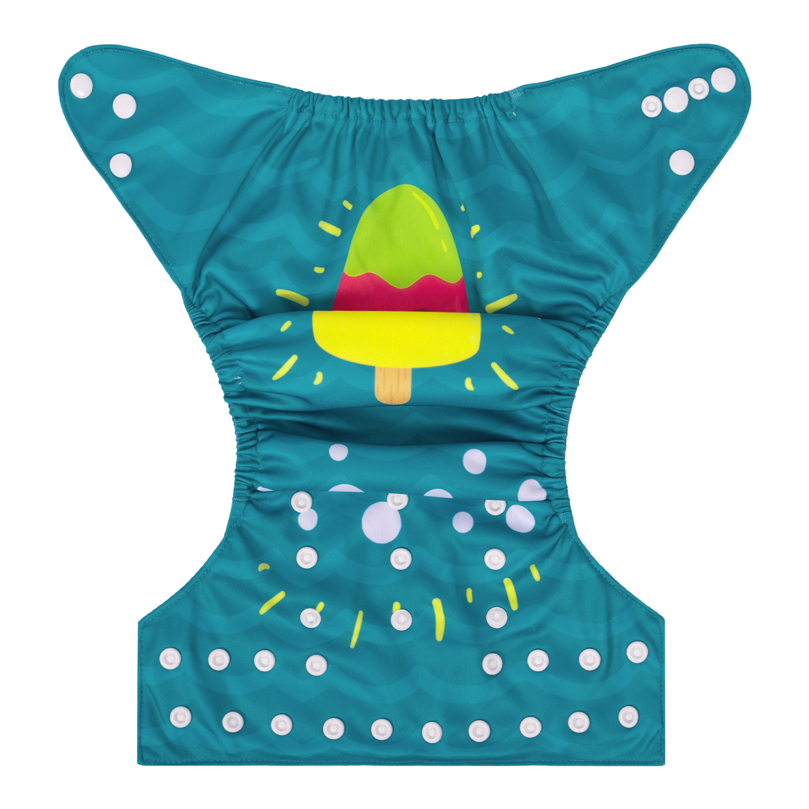 ALVABABY Positioning Cloth Diaper - One Size Adjustable Washable & Reusable Diaper for Babies and Toddlers (Ice Cream, YDP201A)