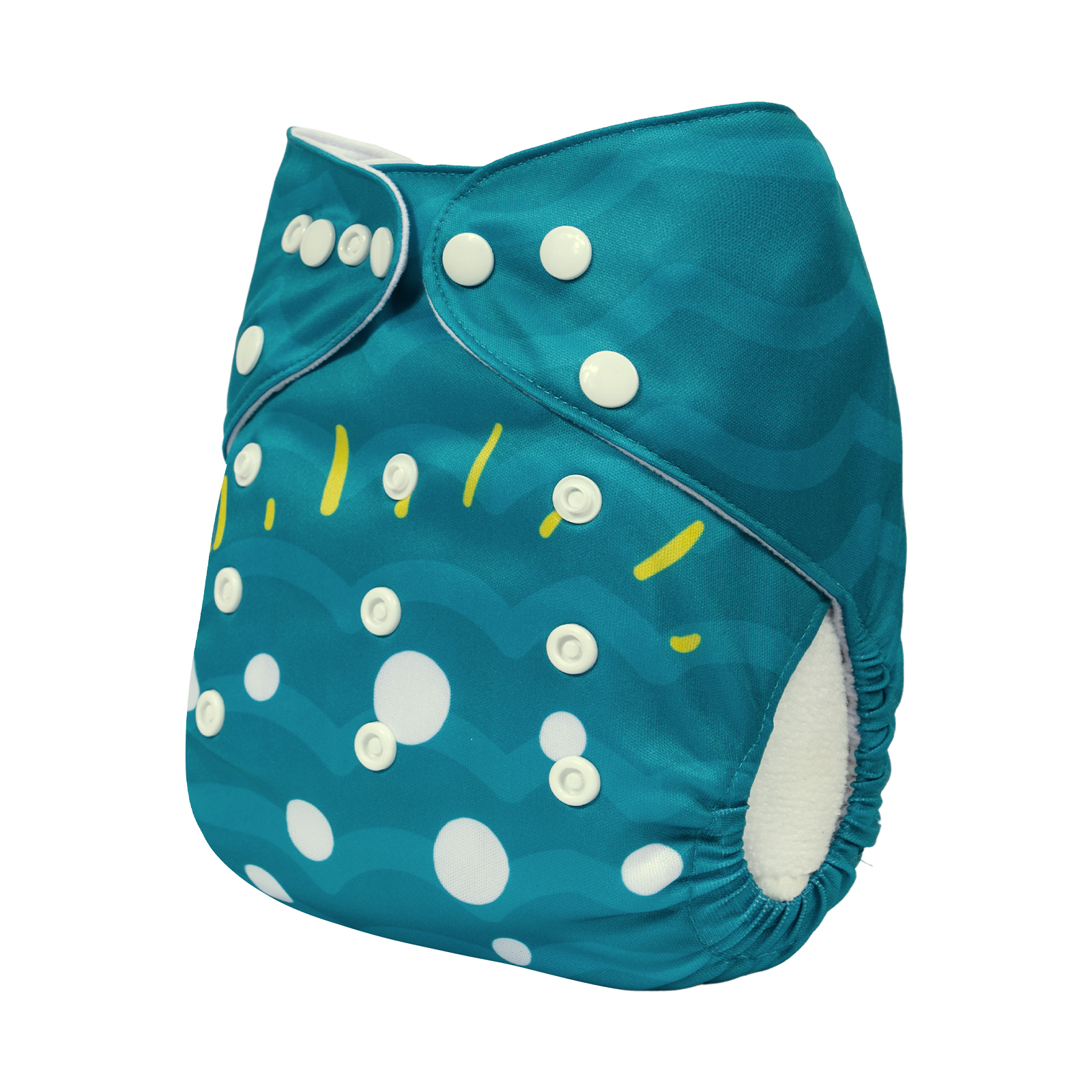 ALVABABY Positioning Cloth Diaper - One Size Adjustable Washable & Reusable Diaper for Babies and Toddlers (Ice Cream, YDP201A)