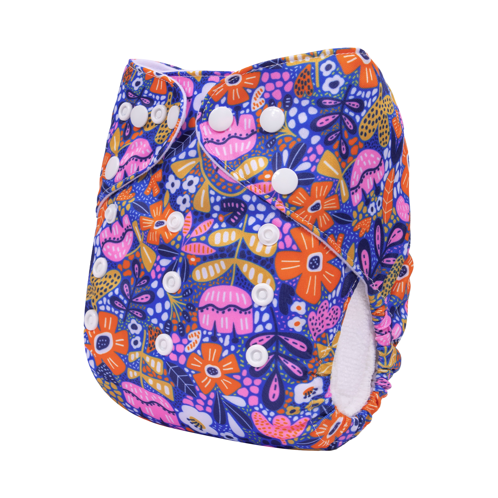 ALVABABY Print Cloth Diaper - One Size Adjustable Washable & Reusable Diaper for Babies and Toddlers (Flowers, H440A)