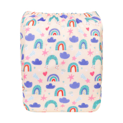 ALVABABY One Size Positioning Printed Cloth Diaper-Rainbow(YDP200A)