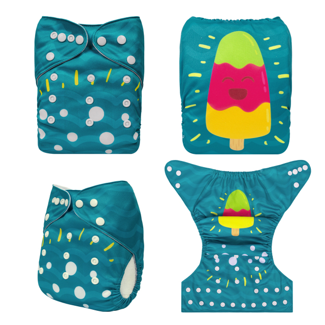 ALVABABY One Size Positioning Printed Cloth Diaper-(YDP201A)
