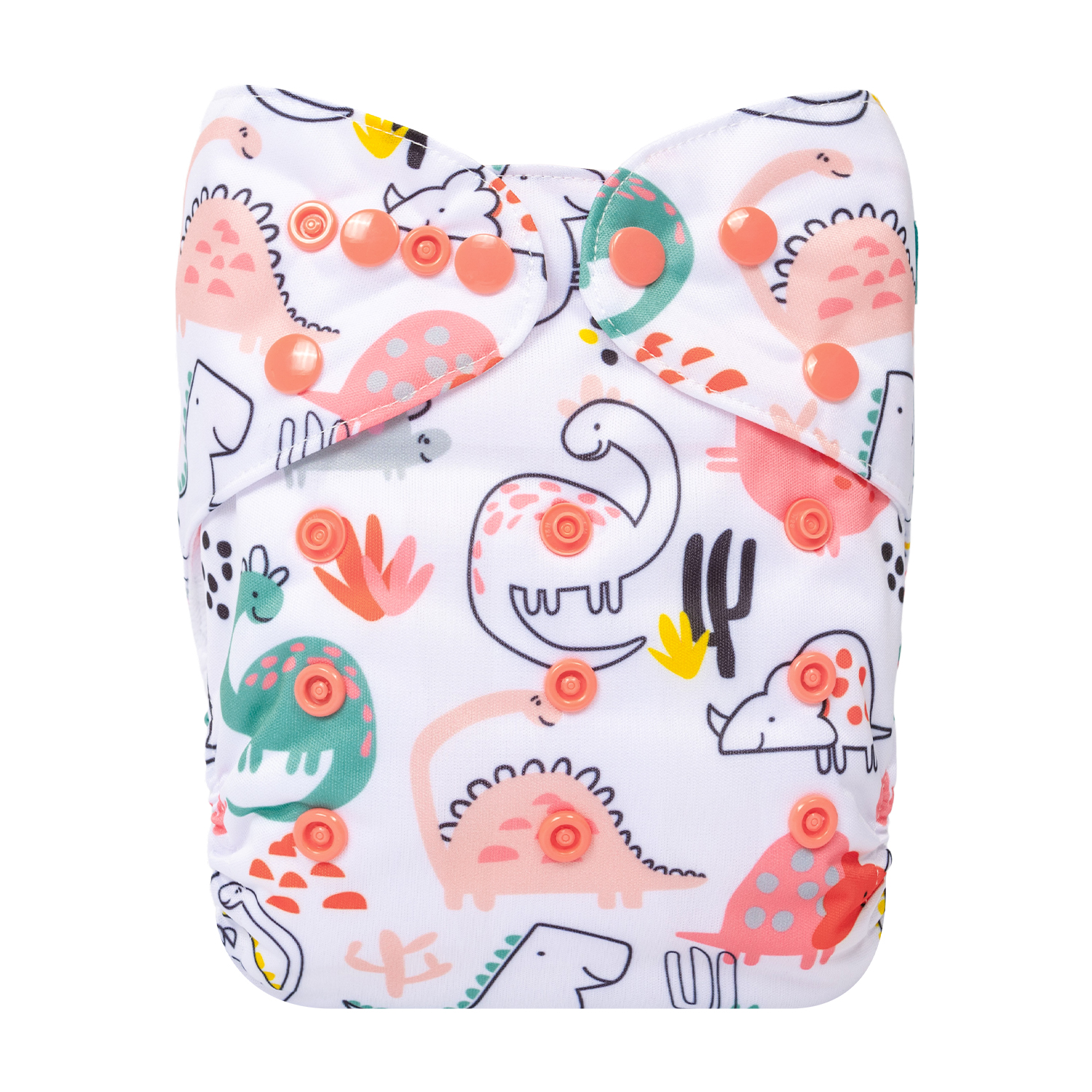 ALVABABY AWJ Lining Cloth Diaper with Tummy Panel for Babies -Dinosaur(WJT-YDP129A)