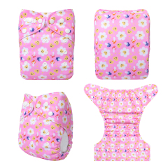ALVABABY One Size Print Pocket Cloth Diaper-(H442A)