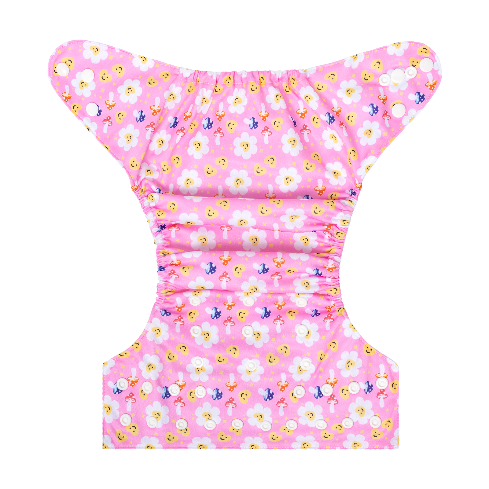 ALVABABY Print Cloth Diaper - One Size Adjustable Washable & Reusable Diaper for Babies and Toddlers (Pink Flowers, H442A)