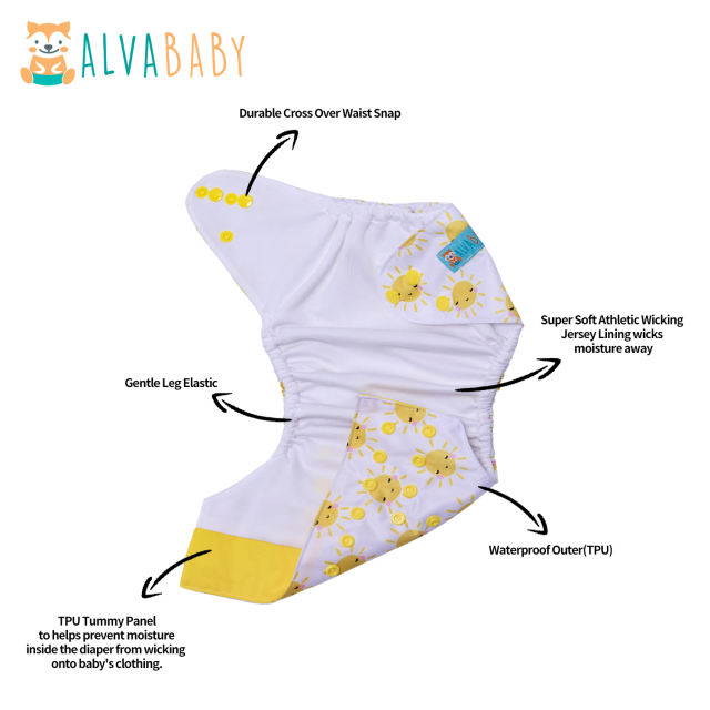 (Multi-packs) 20PCS AWJ Diapers with Tummy Panels Positioning