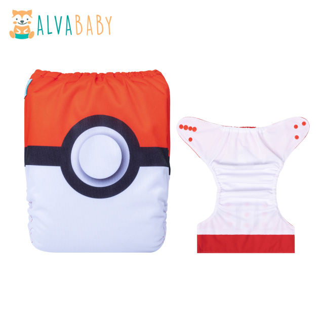 ALVABABY AWJ Diaper with Tummy Panel and come with microfiber insert