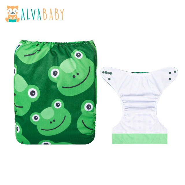 ALVABABY AWJ Diaper with Tummy Panel and come with microfiber insert