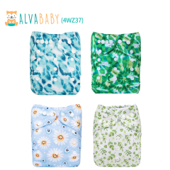 (All Packs)ALVABABY 4PCS Diapers with 4 Microfiber inserts