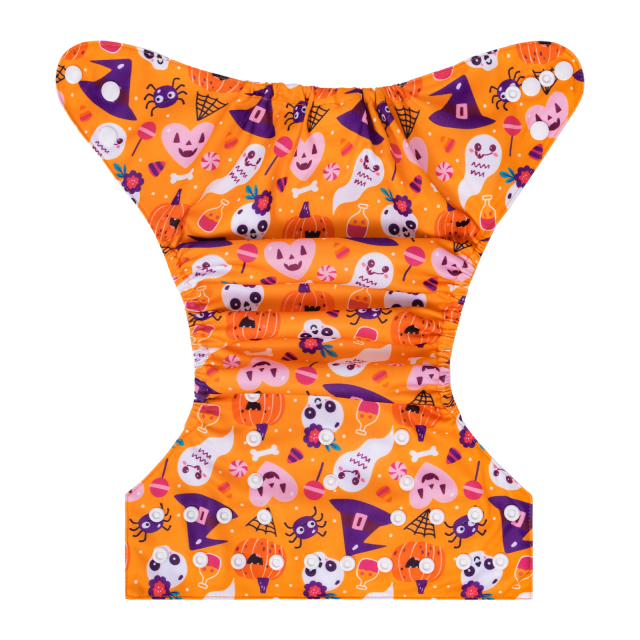 ALVABABY Halloween One Size Positioning Printed Cloth Diaper -(QD80A)