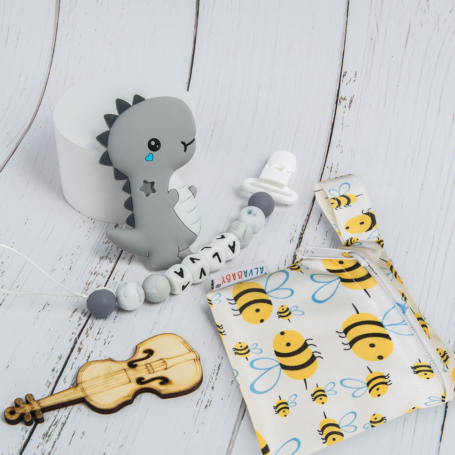 (Facebook live) Silicone Pacifier Clip, Baby Shower Gift