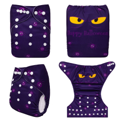 ALVABABY Halloween One Size Positioning Printed Cloth Diaper -(QD81A)