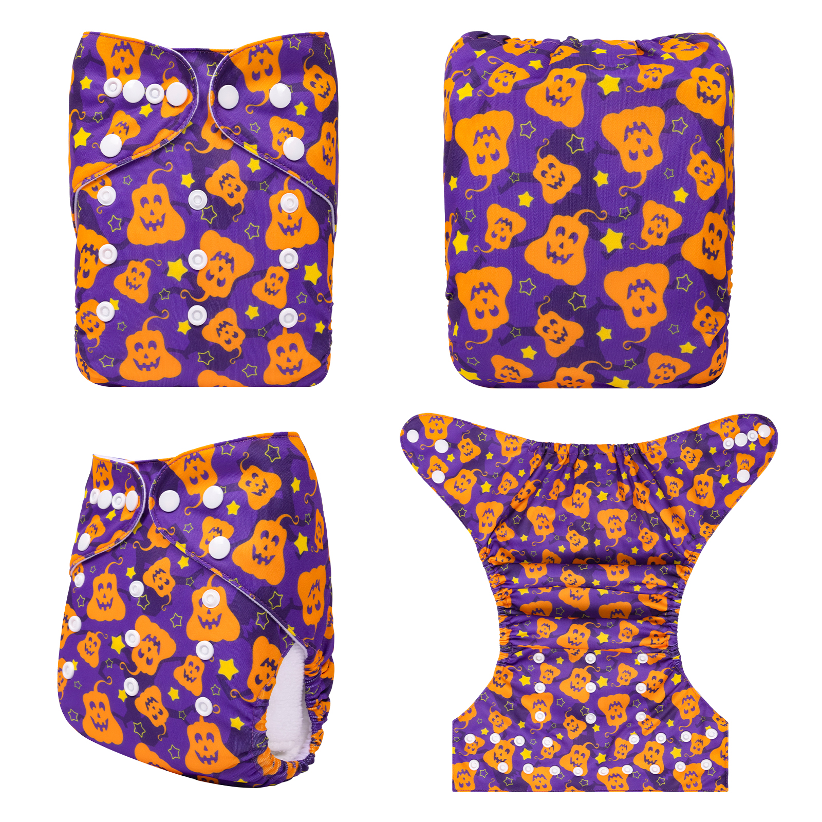 Halloween Cloth Diaper One Size Adjustable Reusable Diapers for Babies -Pumpkin(Q81A)