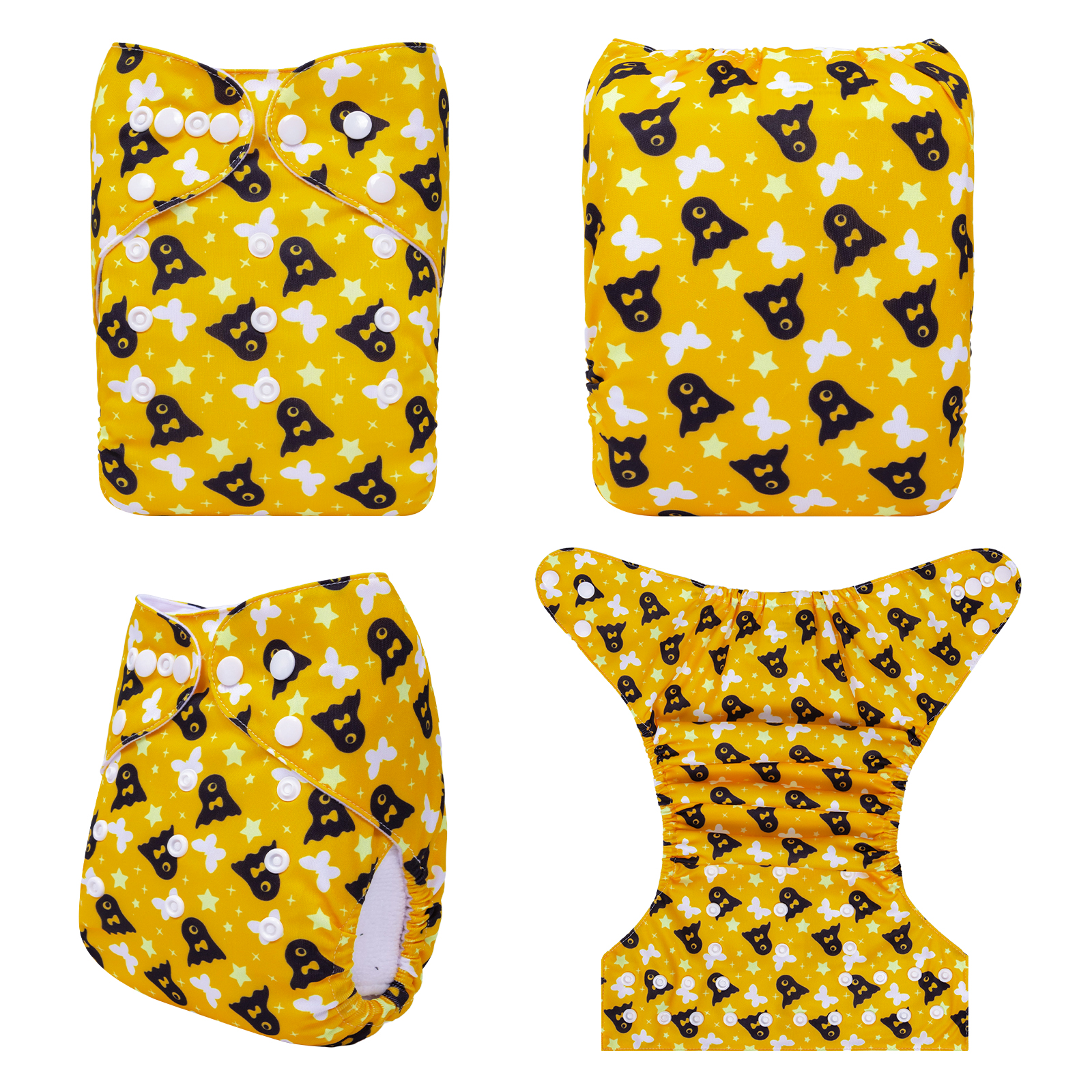 Halloween Cloth Diaper One Size Adjustable Reusable Diapers for Babies-Yellow(Q80A)