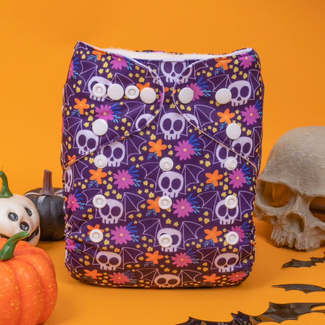 ALVABABY Halloween One Size Positioning Printed Cloth Diaper -(QD82A)