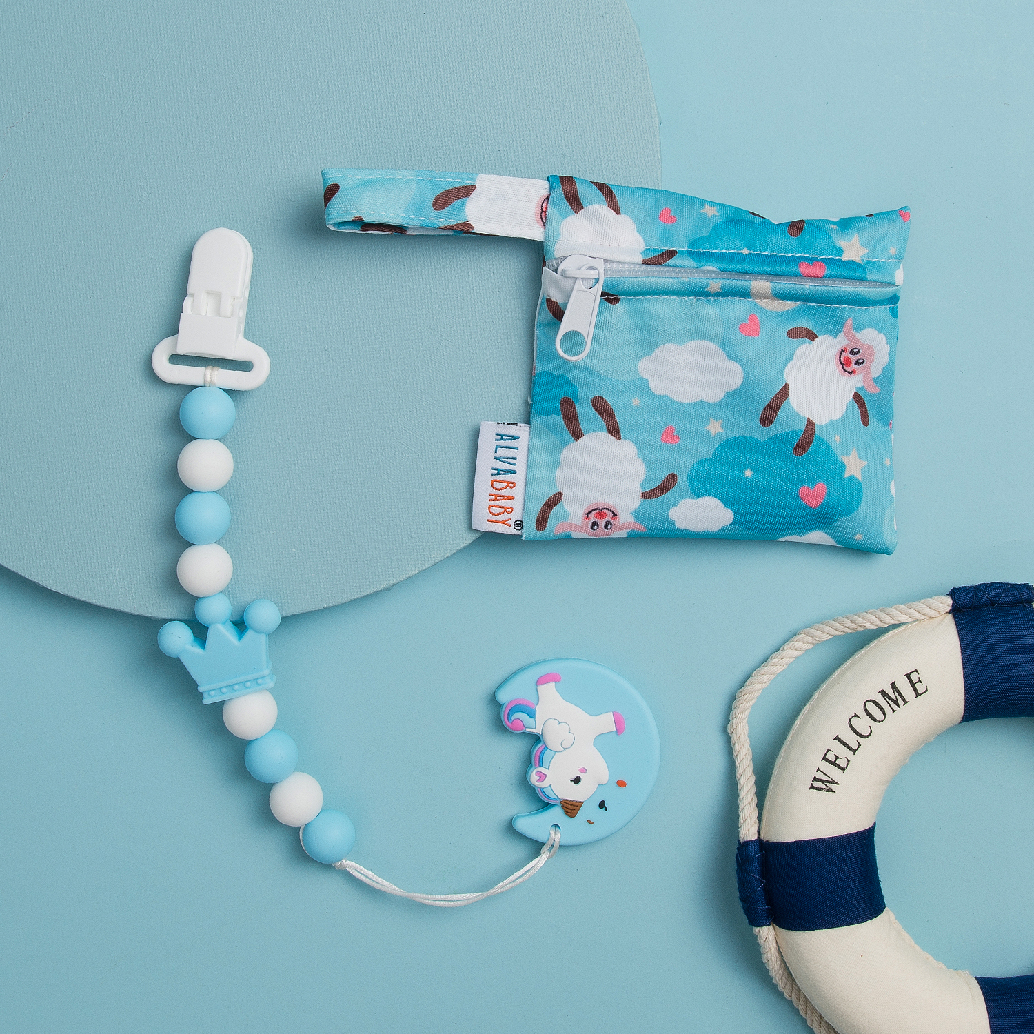 (Facebook live) Silicone Pacifier Clip, Baby Shower Gift