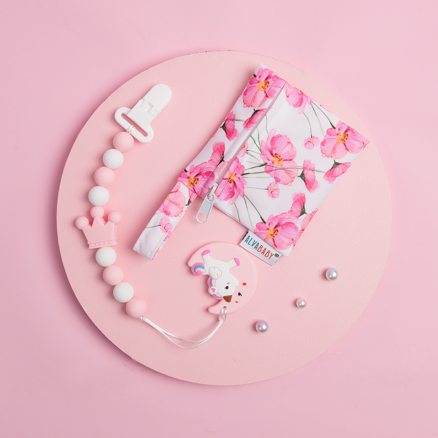 (Facebook live) Silicone Pacifier Clip, Baby Shower Gift