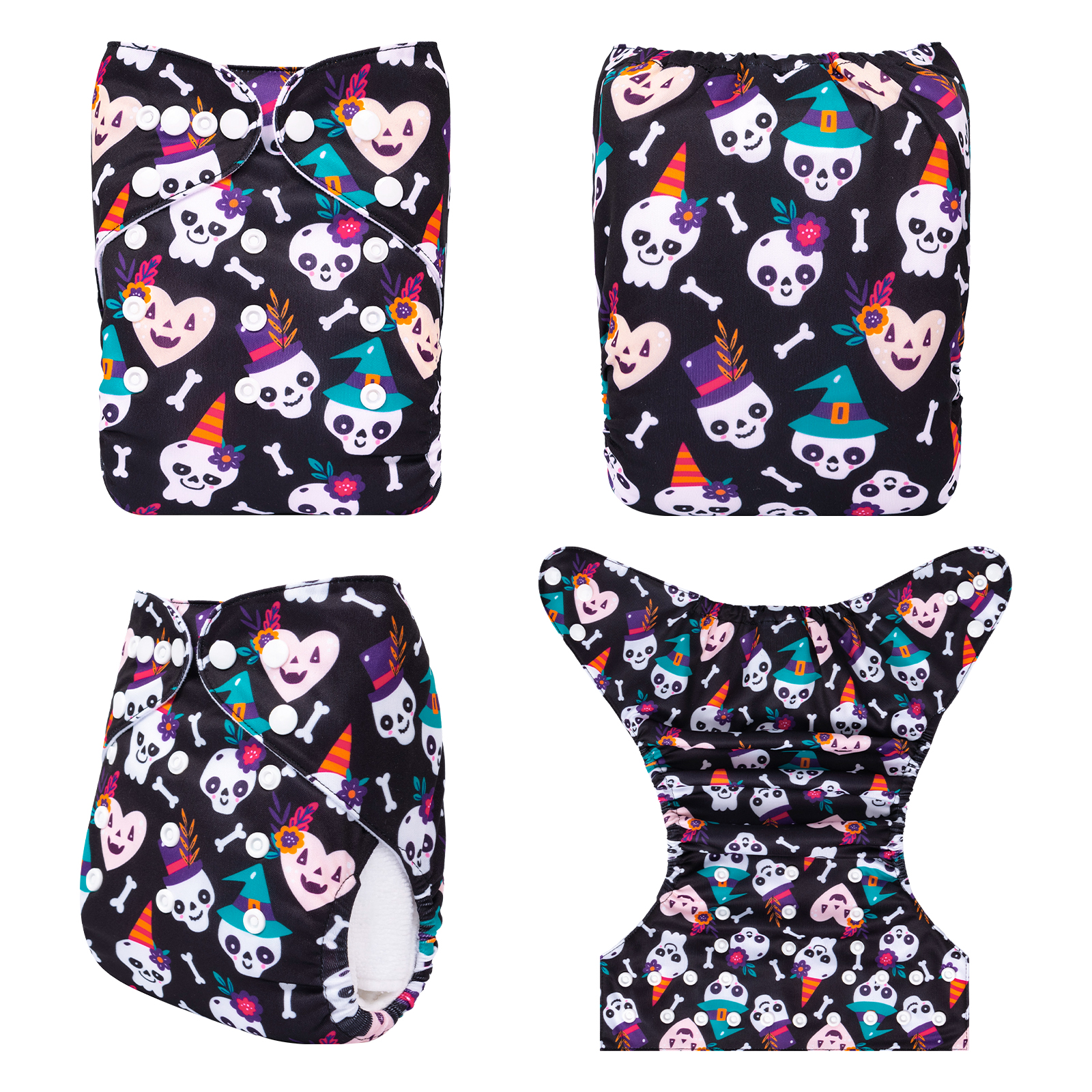 Halloween Cloth Diaper One Size Adjustable Reusable Diapers for Babies -Skeleton(QD83A)