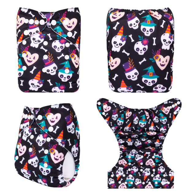 ALVABABY Halloween One Size Positioning Printed Cloth Diaper -(QD83A)