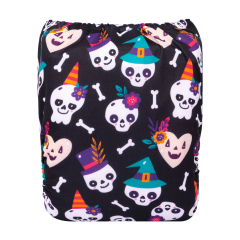 ALVABABY Halloween One Size Positioning Printed Cloth Diaper -Skeleton(QD83A)