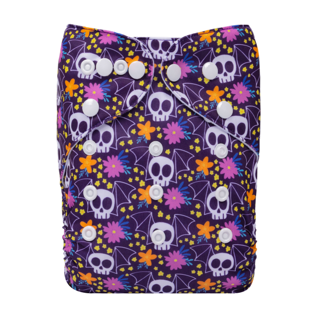 ALVABABY Halloween One Size Positioning Printed Cloth Diaper -(QD82A)