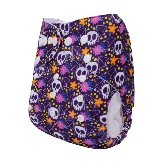 ALVABABY Halloween One Size Positioning Printed Cloth Diaper -(QD82A)