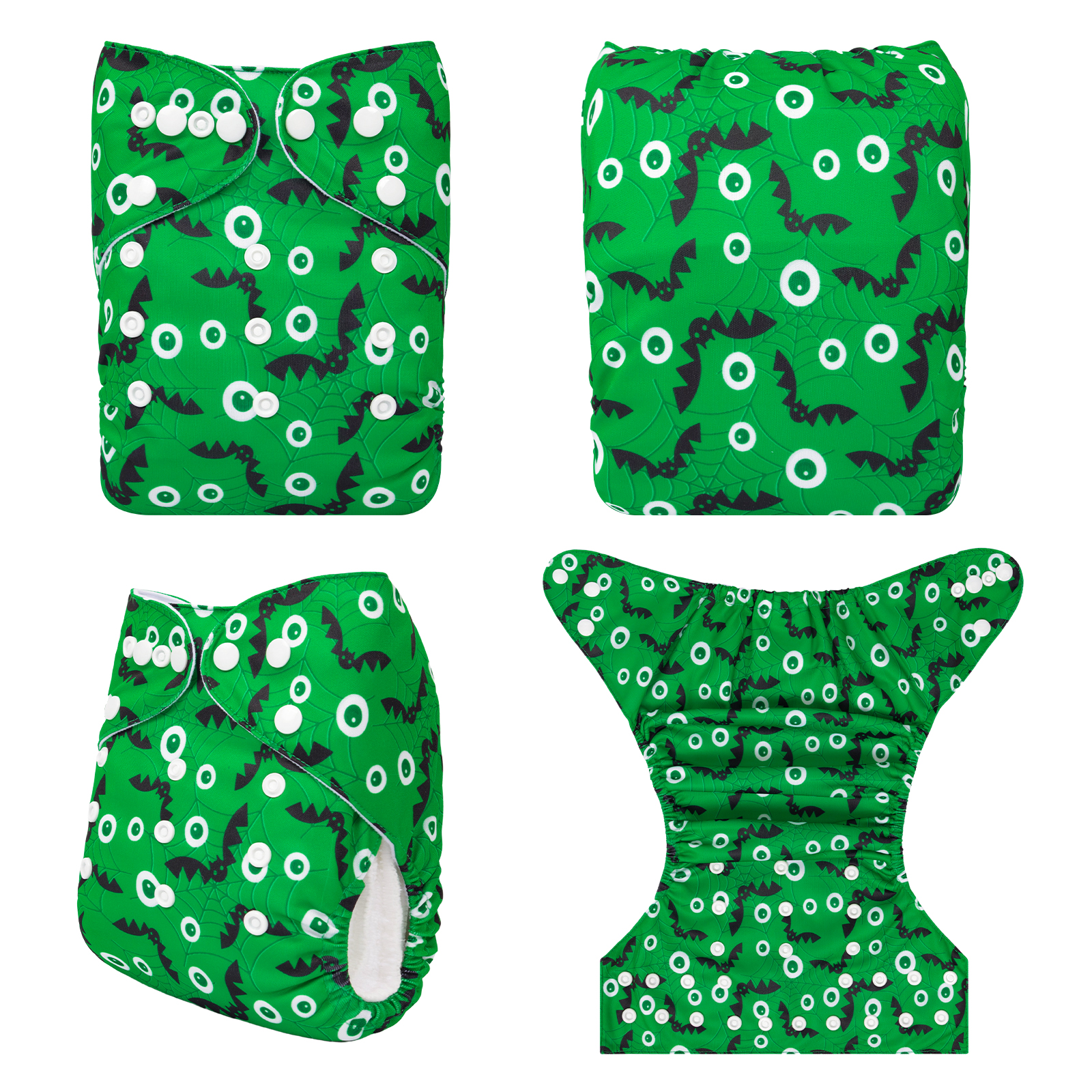 Halloween Cloth Diaper One Size Adjustable Reusable Diapers for Babies -Green(Q82A)
