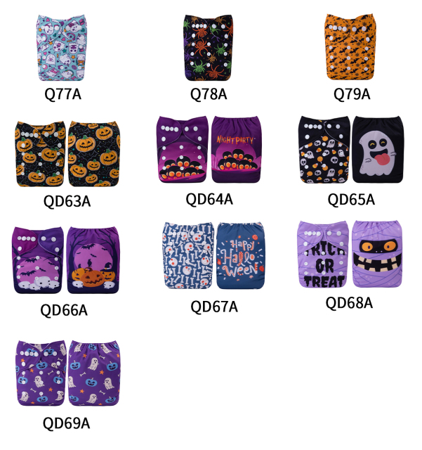 ALVABABY Halloween One Size  Printed Cloth Diaper