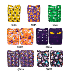 (Facebook live)ALVABABY Halloween One Size Printed Cloth Diaper with microfiber inserts