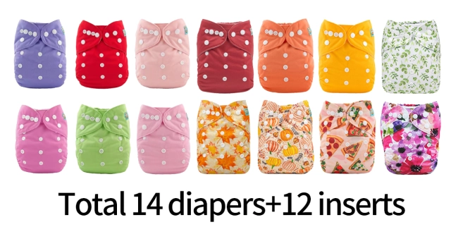 Notice!!! Discount diapers 14PCS with 12 microfiber inserts-ship to USA